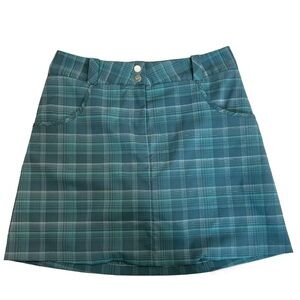 Nike golf slate blue plaid check skirt skort Sz 4